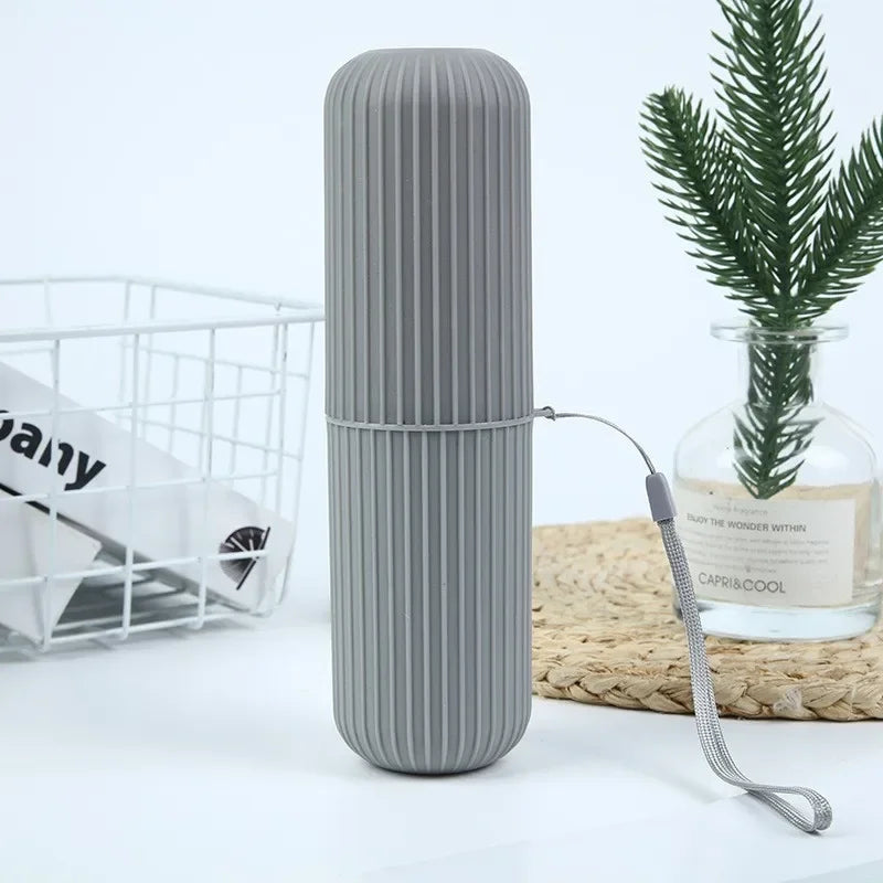 Travel toothbrush portable container