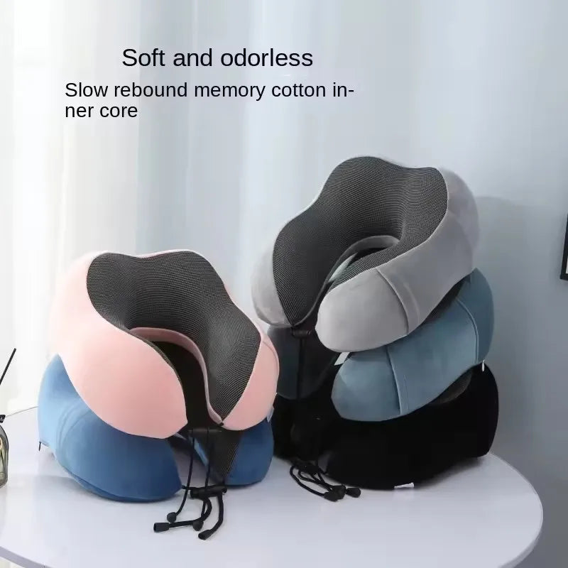 Memory foam travel neck pillow