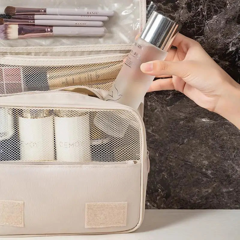 Travel hanging cosmetic bag organizer