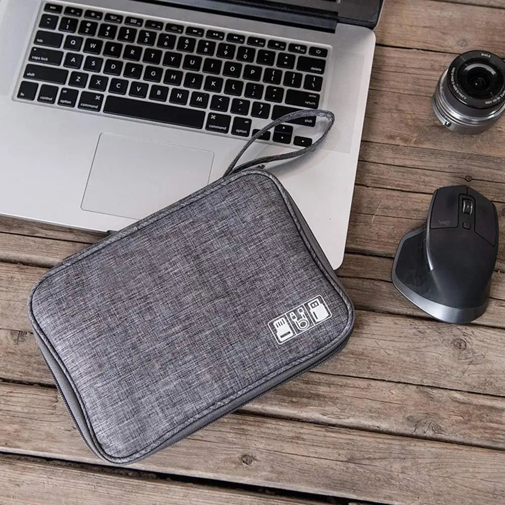 Electronics organizer pouch, waterproof travel case