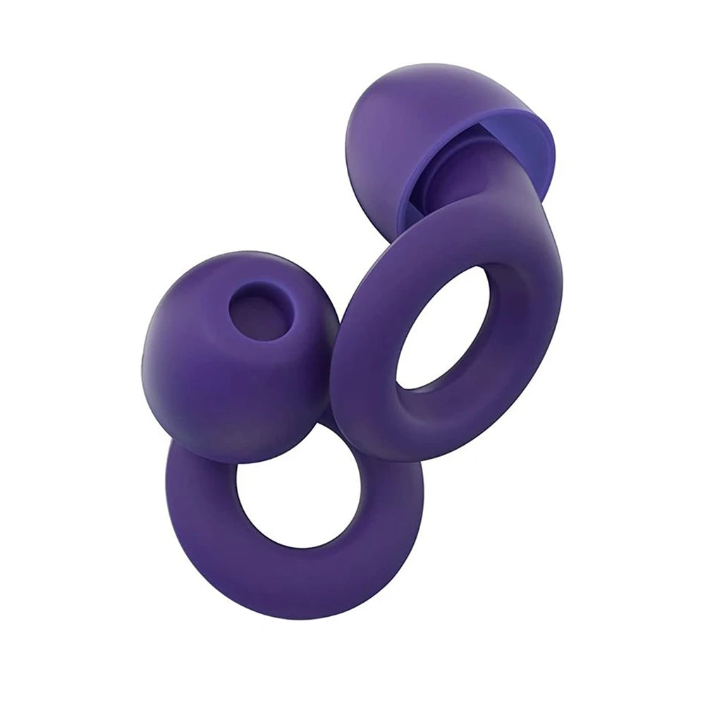 Quiet-silicone ear plugs for travel