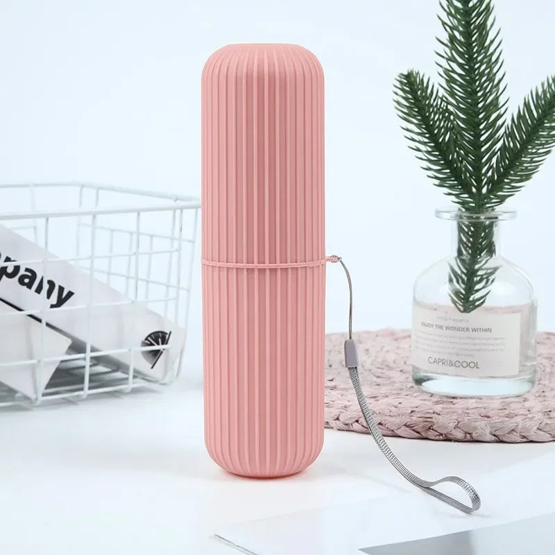 Travel toothbrush portable container