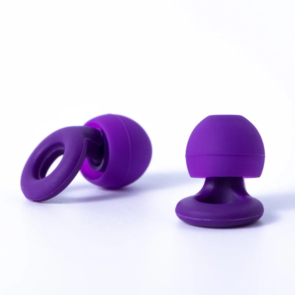 Quiet-silicone ear plugs for travel