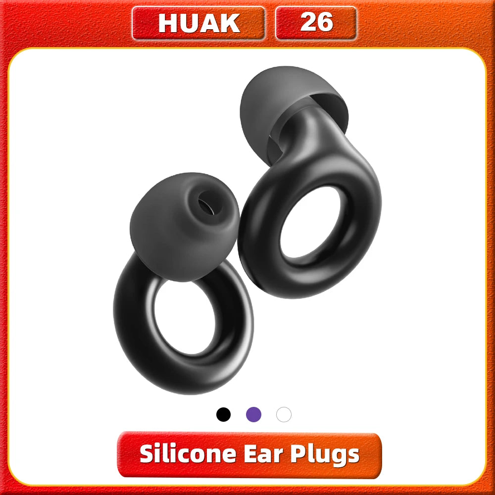 Quiet-silicone ear plugs for travel