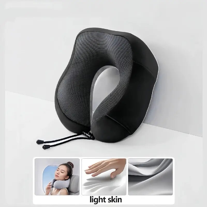 Memory foam travel neck pillow
