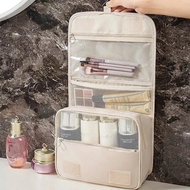 Travel hanging cosmetic bag organizer