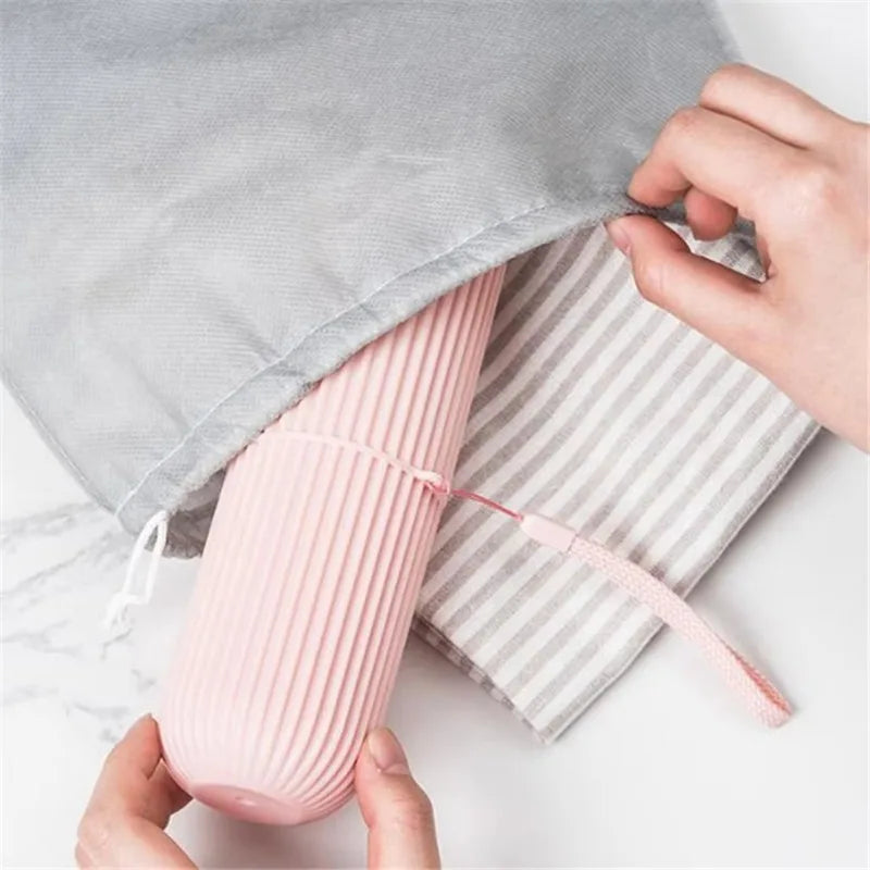Travel toothbrush portable container