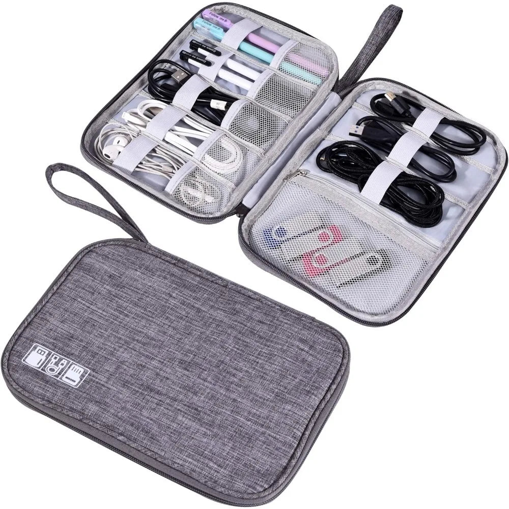 Electronics organizer pouch, waterproof travel case