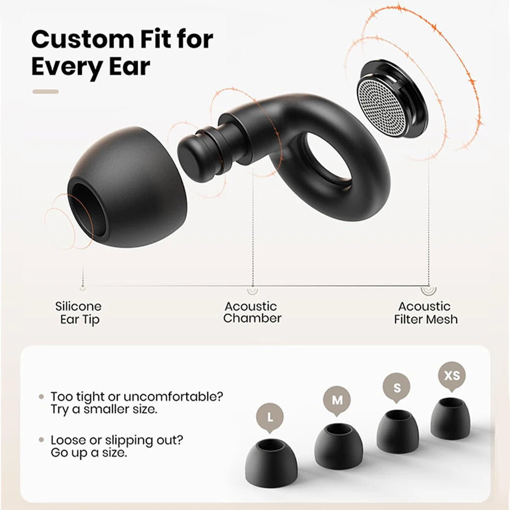 Silicone reusable ear plugs for sleeping