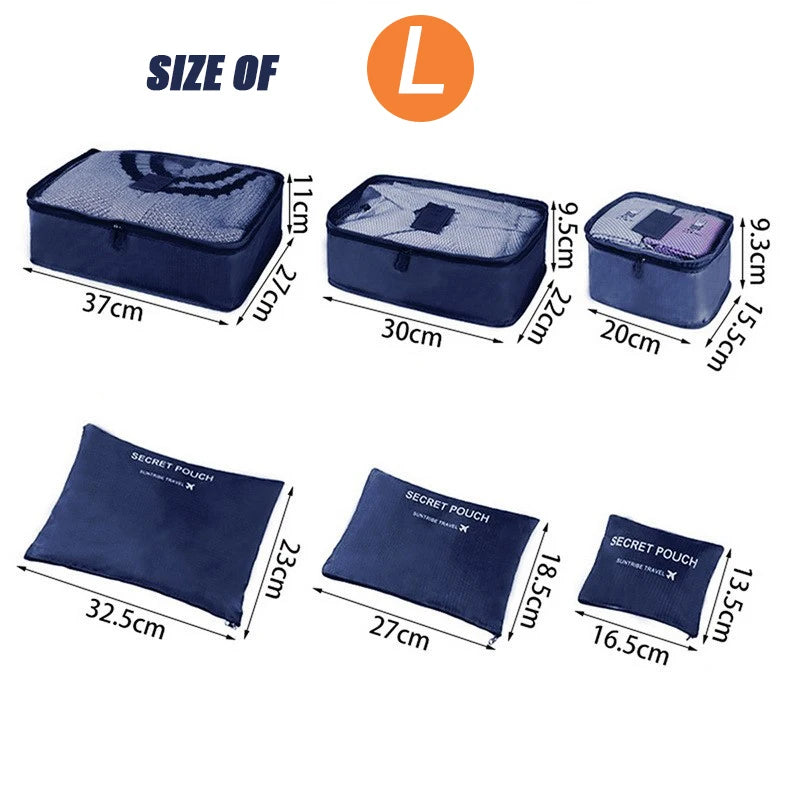 Packing cubes organizer set for travel - 6pc