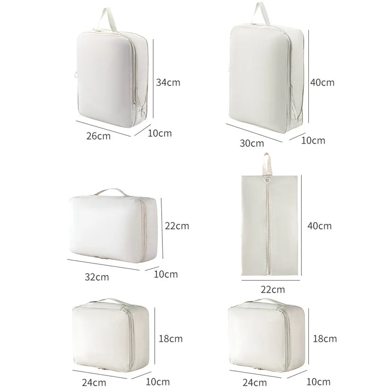 Travel compression packing cubes - 6pc