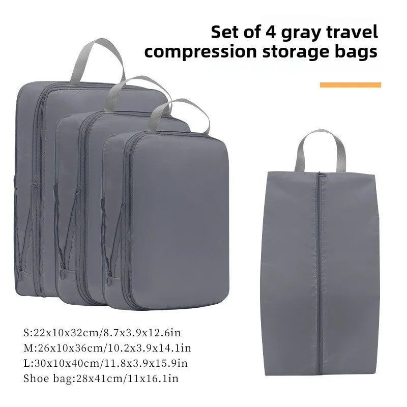 Portable compression packing cubes for travel - 4pc