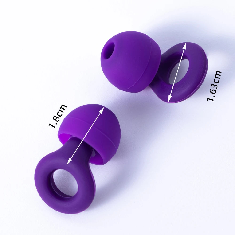 Quiet-silicone ear plugs for travel