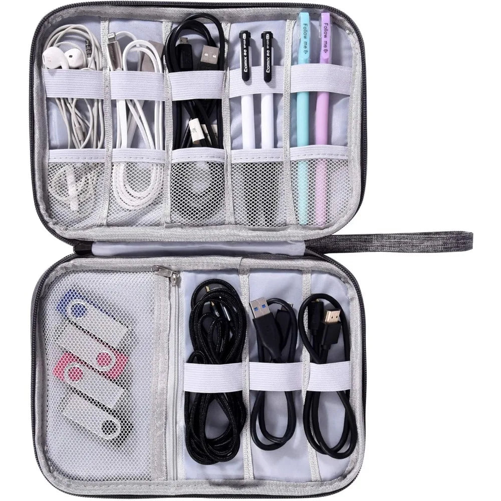 Electronics organizer pouch, waterproof travel case