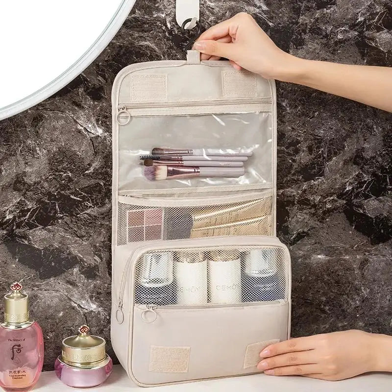 Travel hanging cosmetic bag organizer