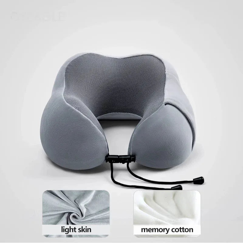 Memory foam travel neck pillow