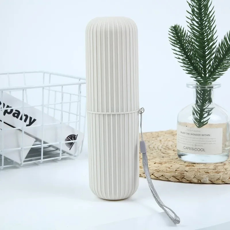 Travel toothbrush portable container