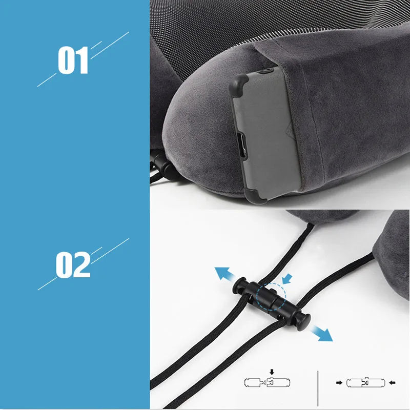Memory foam travel neck pillow