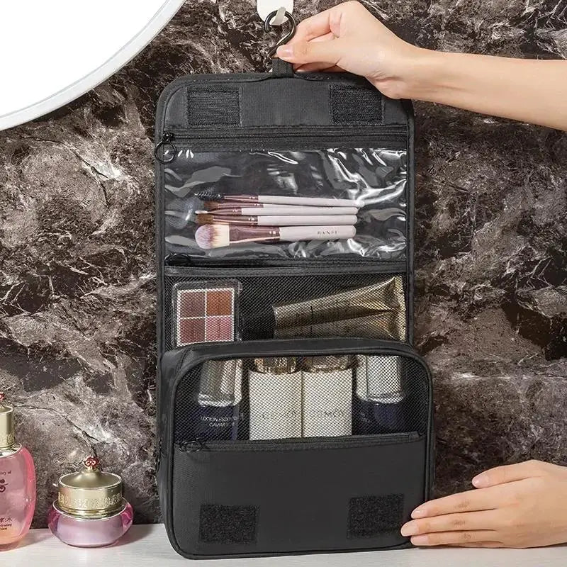Travel hanging cosmetic bag organizer
