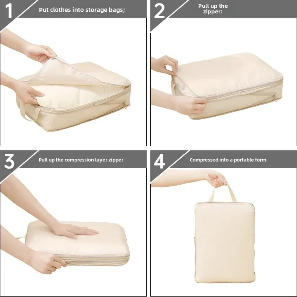 Portable compression packing cubes for travel - 4pc