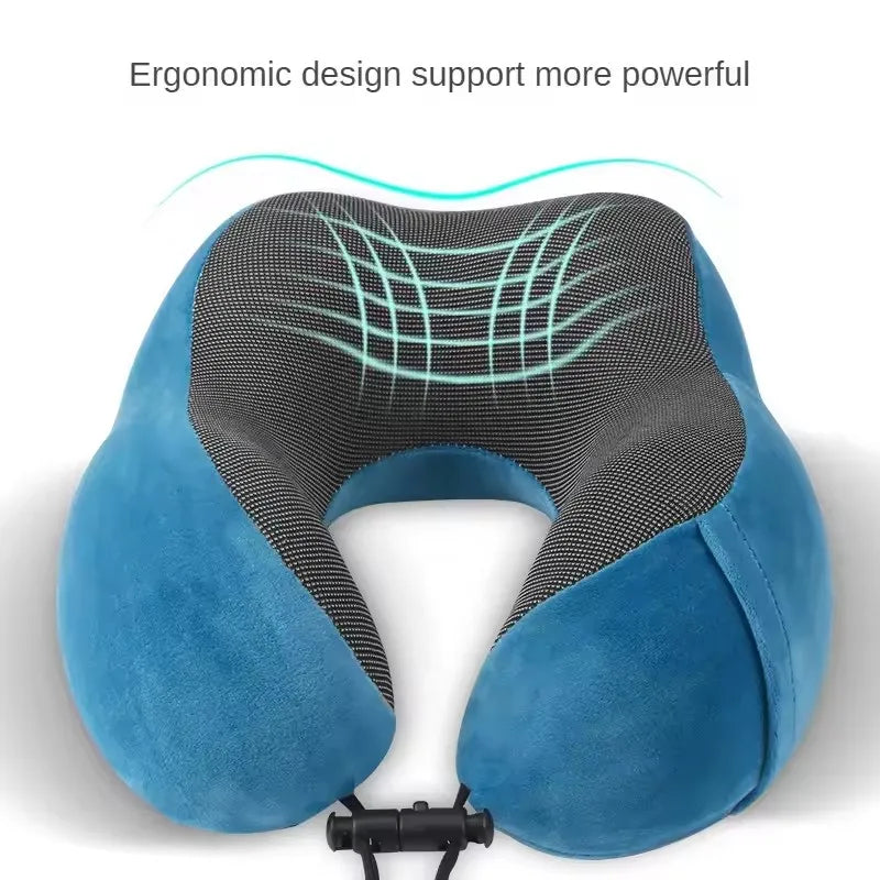 Memory foam travel neck pillow