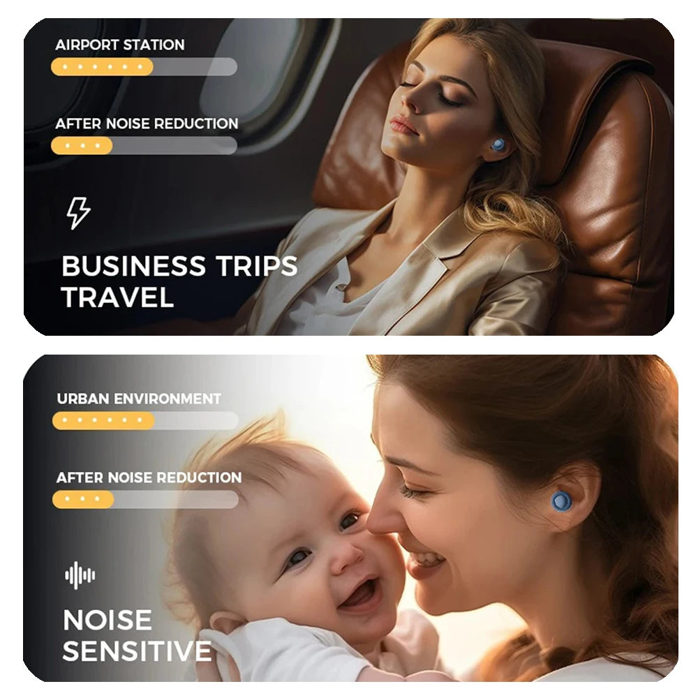Silicone reusable ear plugs for sleeping