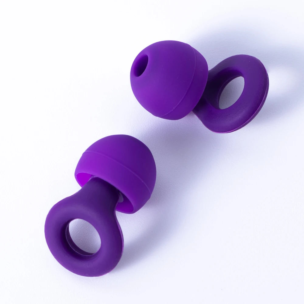 Quiet-silicone ear plugs for travel