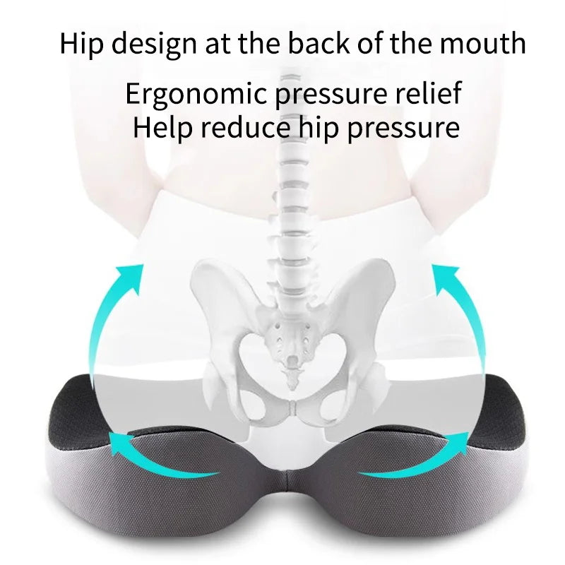 Pain-relief comfort cushion for plane, car, and any seats