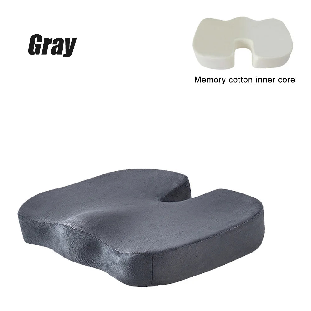 Travel orthopedic pillow seat cushion made with memory foam