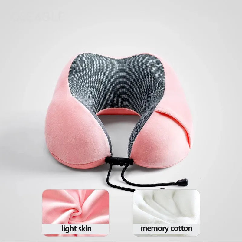 Memory foam travel neck pillow